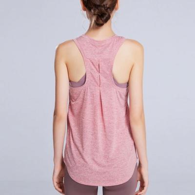 China Breathable Sexy Fitness Backless Yoga Tops Womens Sleeveless Workout Shirts Vest Training Sport Tank Tops Quick Dry Loose Running T-Shirt for sale