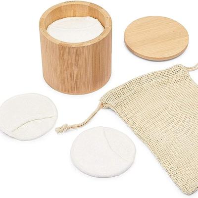 China Organic Reusable Makeup Remover Pads Washable Natural Bamboo Cotton Rounds Eco - Friendly For All Skin Types for sale