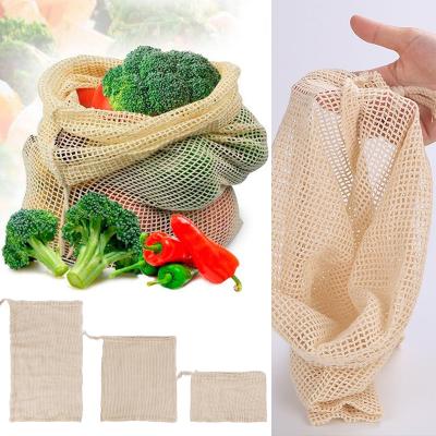 China Durable Reliable Practical Reusable Cotton Product Mesh Reusable Shopping Tote Bag For Food for sale