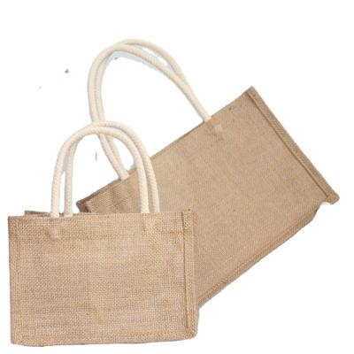 China Reusable Large Capacity One Shoulder Cotton Hemp Foldable Canvas Empty Shopping Bag Linen Jute Bags Handbag Eco Retro Shoulder Bag for sale