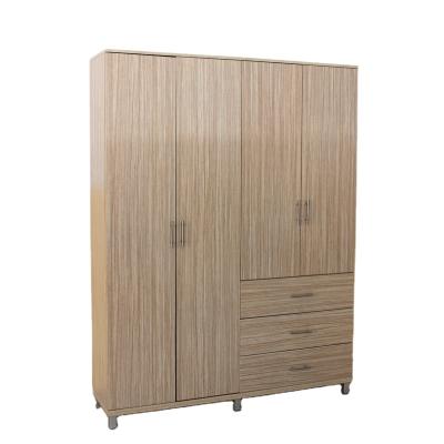 China Easy Assemble Simple Design 4 Door 3 Drawer Wardrobe Cabinet Wooden Bedroom Furniture Factory for sale