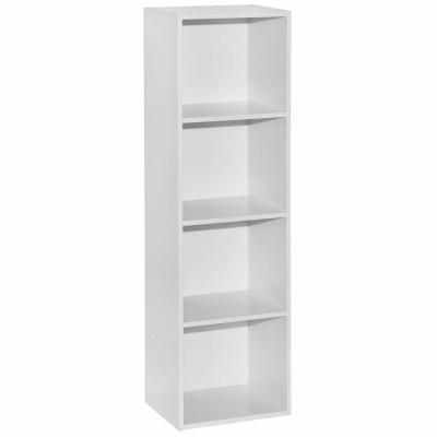 China (Other) Adjustable Single Cheap Bookcase 4 Tier Shelf Display Wood Furniture Storage Shelf for sale