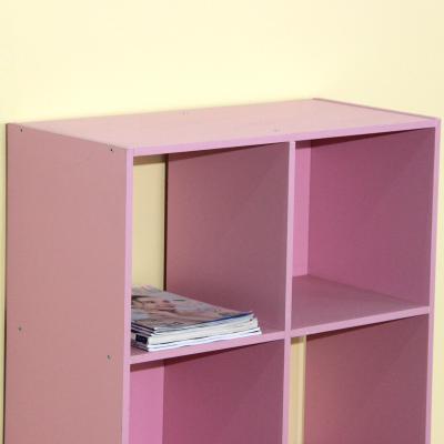 China (Other) Melamine Particle Board Pink Color Adjustable Single Wood Modern Cheap Bookcase for sale