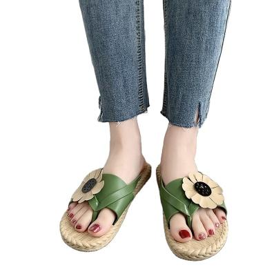 China Factory direct sales breathable ladies slippers and sandal with black flower platform sandals ladies sandals for sale