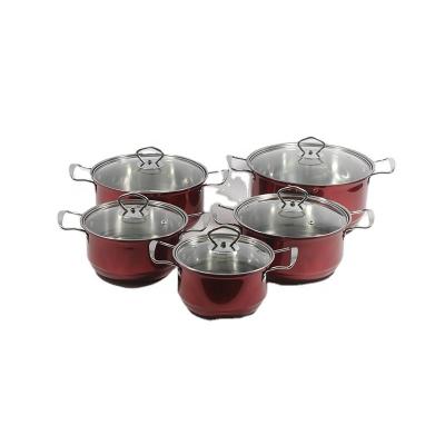 China Sustainable professional wholesale durable cookware set stainless steel cooking pot set 5pcs for sale