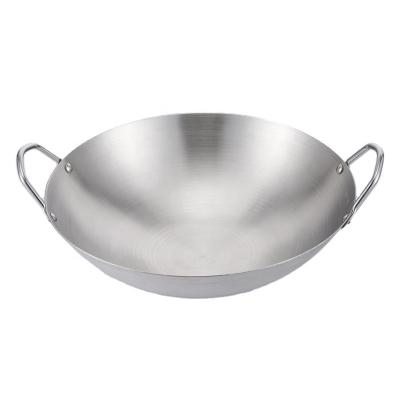 China Viable professional stainless steel products manufacturers sell stainless steel double ear wok kitchen cookware for sale