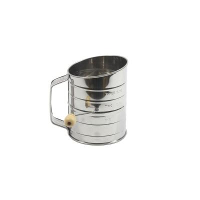 China Sustainable 3 Cup Stainless Steel Flour Sifter With Wire Agitator for sale