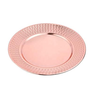 China Sustainable wedding used modern stainless steel charger plate luxury new glod design for sale for sale