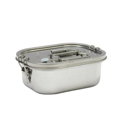 China 304 Bento Lunch Box Leakproof Metal Stainless Steel Lunch Box 2 Tier Lunch Box With Compartment for sale