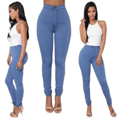 China QUICK DRY Summer and Autumn Hot Thin High Rise Stretch Womens Pencil Skinny Candy Colored Long Jeans Pants For Woman for sale