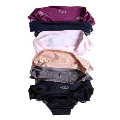 China Hot Selling Seamless Women's Lace Panties Sexy Silk Briefs Canvas / Rabbit Hair Underwear for sale