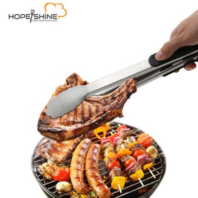 China Viable Extra Long 16 Inch 430 Heat Insulation Stainless Steel Barbecue Kitchen Utensils Professional Tools Baking Tongs Steak Food for sale