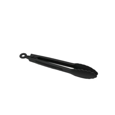 China 9 Inch 7and Sustainable Full Size Black Plastic Nylon Kitchen Safe Useful Utensils Tools Food Tongs for sale