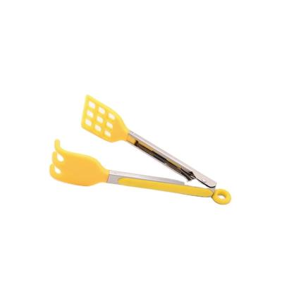 China Sustainable Multifunctional Plastic Nylon Claw 2 in 1 Kitchenware Accessories Tools Stainless Steel Kitchen Tools Grill Food Tongs for sale