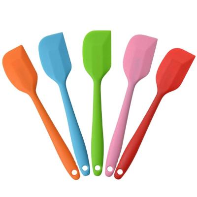 China Viable Silicone Spatula Heat Resistant Nonstick With Solid Kitchen Instrument Stainless Steel Scraper Premium Teaspoon for sale