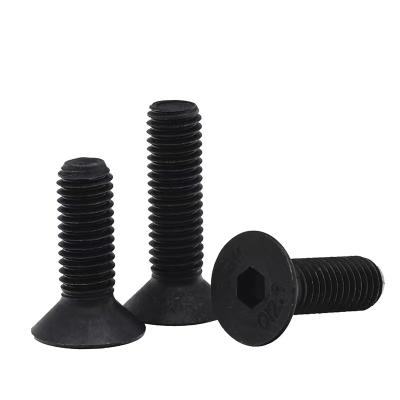 China Mechanical Machine Grade 8.8 10.9 12.9 DIN7991 Countersunk Carbon Steel Flat Head Hex Socket Bolts With Black Oxide for sale