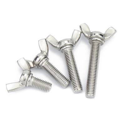 China Din316 Industrial Equipment Fender Bolt Carbon Steel Fender Bolt Stainless Steel Threaded Eye With Wing Nut Butterfly Bolt Galvanized for sale