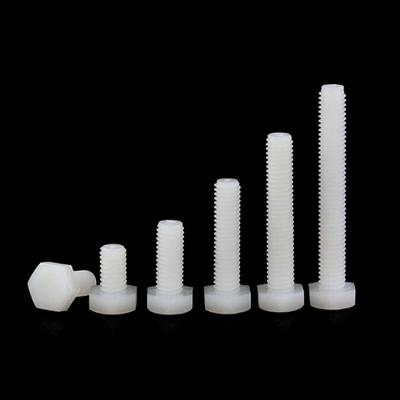 China Insulating Nylon Screw Hex Nylon Bolt Fastener White Nylon Plastic Full Bolt Thread for sale