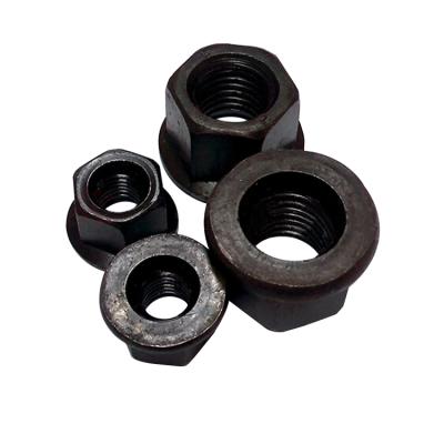 China High Strength Industrial Equipment DIN6331 Hex Flange Nut 1.5D Black Oxide Coating Heat Treatment C1035 for sale