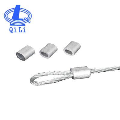 China Marine Hardware Fittings EN13411-3 Oval Sleeve Aluminum Crimp Wire Rope Sling Ferrule for sale