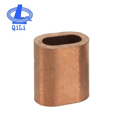 China Marine Hardware Fittings Oval Copper Sleeve For Wire Rope Connecting for sale