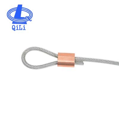 China Marine Hardware Fittings Copper Tube Sleeve 4MM Wire Rope Ferrule for sale