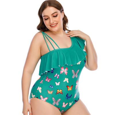 China Julysand Breathable Plus Size Green Swimwear Fat Women Swimwear Designer Floral Print Sexy Swimwear for sale