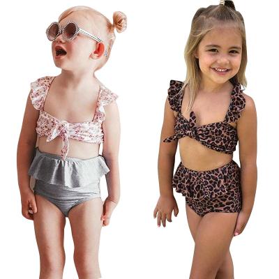 China Julysand Cute Leopard Print Star Girl Swimwear Toddler Girls Breathable Babies Swimwear for sale