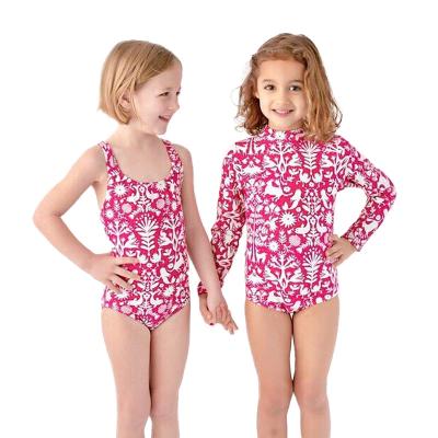 China Cute Julysand Babies Girls Swimwear Toddler Swimwear Breathable Pink Floral Swimwear Girls Swimwear for sale