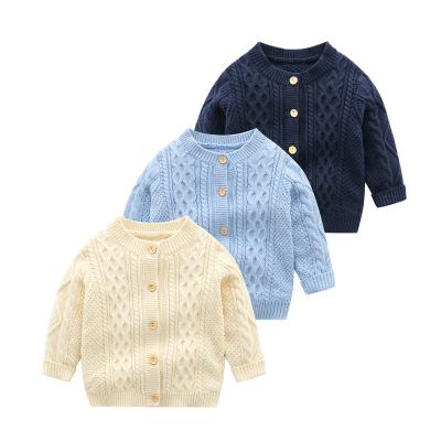 China 2926 Winter Kids Babies Clothing Cotton Sweaters Long Sleeve Breathable Single-Breated Top Sweater Knitted Cardigan Toddler Toddler for sale