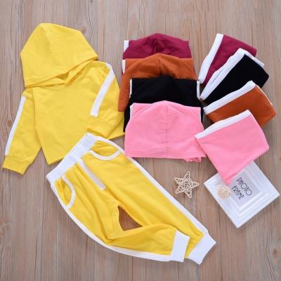 China lyc-3256 Spring Autumn Kids Sets Toddler Kids Casual Baby Long Sleeve Hooded Tops T-shirt Long Pants Outfits Set Tracksuit for sale