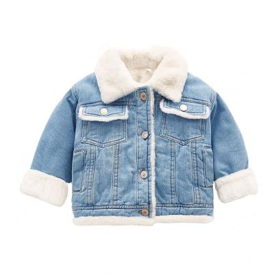 China Product lyc-2969 boys and girls breathable warm winter warming soft shell outdoor children knitting unisex children to shear denim jacket for sale