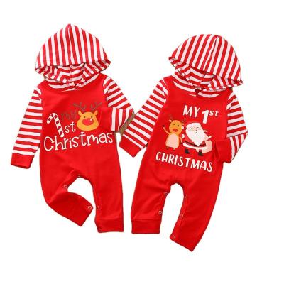 China Clothes Outfits 1578 Newborn Christmas Baby Clothes Rompers Boy Girl Kids Hooded Romper Santa Claus Print Toddler Costume Gift Clothes Jumpsuit for sale