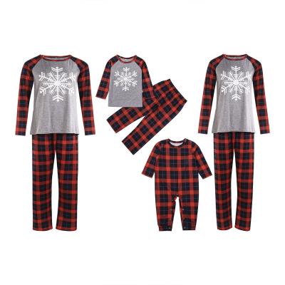 China Breathable Family Father Christmas Outfit 2900 Mother Kids Clothes Top+Pants Lattice Set Christmas Sleepwear Pj's Baby Romper for sale