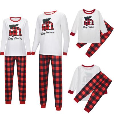 China 2909 Christmas Breathable Pajamas Set Cartoon Printed Christmas Family Matching Outfits Father Mother Kids Clothing Sleepwear Pajamas for sale