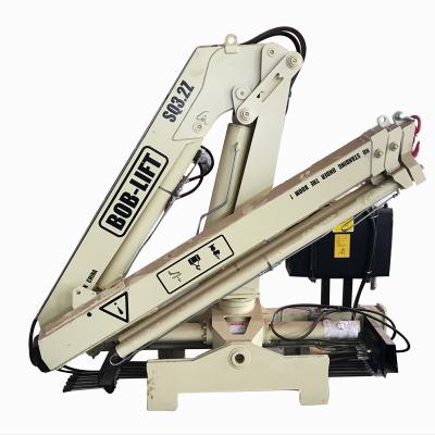 China TRUCK CRANE 3.2 Ton China Hydraulic Mobile Small Mini Knuckle Folding Boom Lorry Truck Mounted Crane Manufacturer For Sale SQ3.2ZA2 for sale