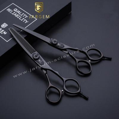 China Barber Scissor Hairdressing Scissors Kit Black Coated Hair Scissors Set Barber Scissors Fine Cutting Shears for sale