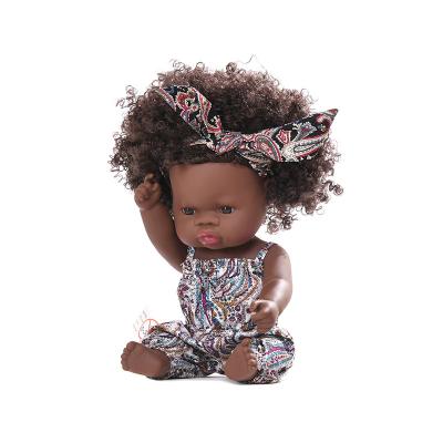 China Soft Toy OEM 14 Inch Vinyl Fashion Doll Girl African Toy Black Dolls for sale