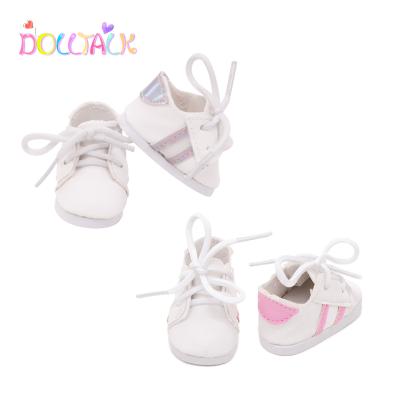 China Amazon Hot Selling Doll Shoes American Cute Striped Soft Sports Doll Casual Shoes 18 Inch for sale