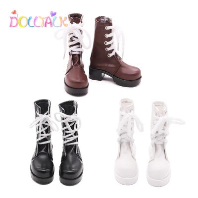 China Doll Shoes Amazon Fashion BJD 60cm Doll Shoes Brown Beautiful Bandage High Heel Boots PU Leather Doll Shoes for sale