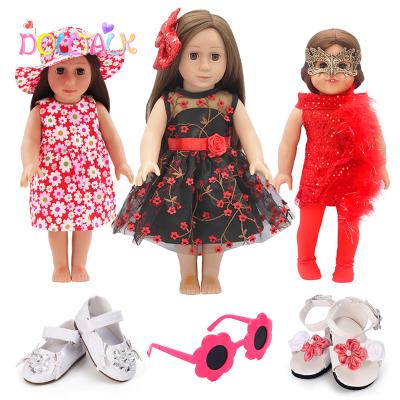 China Hot18-inch Amazon Doll American Design Yarn Handmade Skirt + Comfortable Doll Shoes for sale