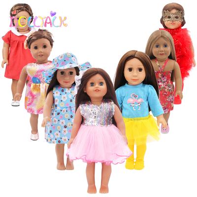 China American Multi Style Skirt Clothes, Sleeveless And Yarn Print Fashion Summer 18 Inch Doll Skirt Party Doll Clothes for sale