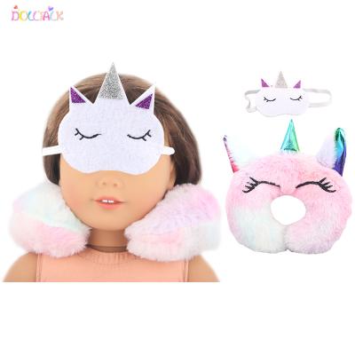 China Cartoon Toy Newest Arrival Amazon Hot Sell American 18 Inch Girl Doll Eye Mask And Neck Pillow Set for sale