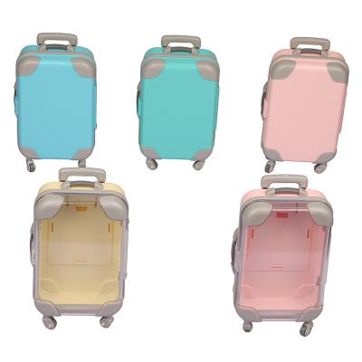 China Doll Accessories Amazon New Arrival Suitcase For 18 Inch Colorful Transparent Suitcase American Doll Accessories For Wholesale for sale