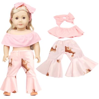 China YIWU MISU Factory Custom American Doll Clothes 18 Inch One-Shoulder Doll Dress Doll Clothes Set for sale