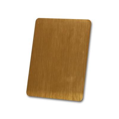 China SS304 Gold Hairline Stainless Steel Color Sheet Decoration Plate for sale