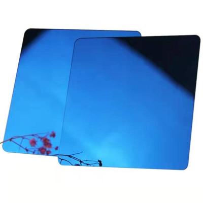 China 4*8FT Blue Mirror Pvd Color Coating Stainless Steel Sheet Decoration Plate for sale