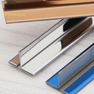 China Polished Blue Finished UTL Stainless Steel Tile Trim For Corner Metal Profile for sale