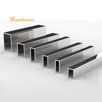 China U6 X 2438mm Polished Stainless Steel Tile Trim , DIN Brushed Steel Edging Strip for sale