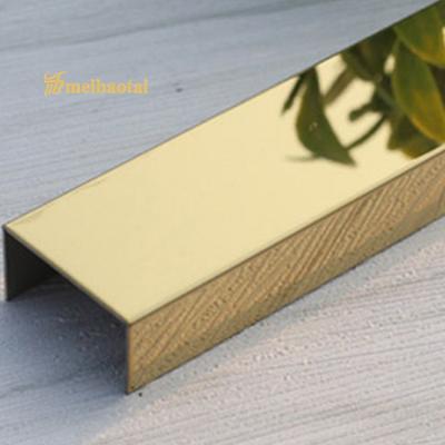 China 7c Pvc Brushed Steel Tile Trim 8mm , 304 Stainless Steel Backsplash Edge Trim for sale